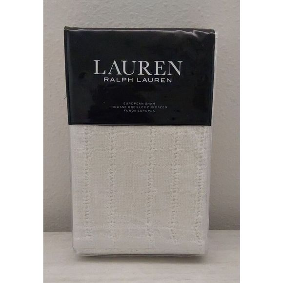 Ralph Lauren CALLEN Cotton OPEN WEAVE Cream Euro European Pillow Sham 26"x26" - Picture 1 of 9